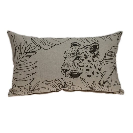 Jaguar Silhouette Lumbar Throw Pillow