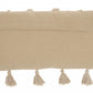 Off White Tasseled Lumbar Pillow