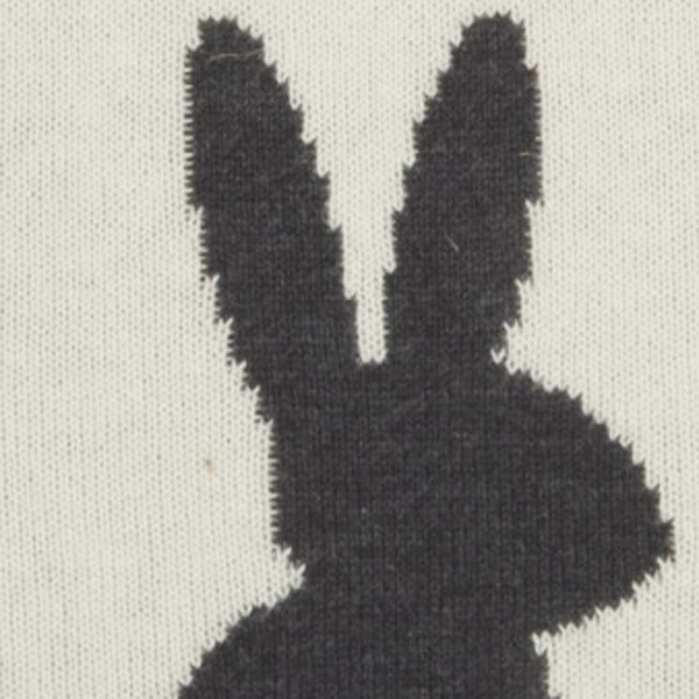 Long Ivory Bunny Rabbit Lumbar Pillow