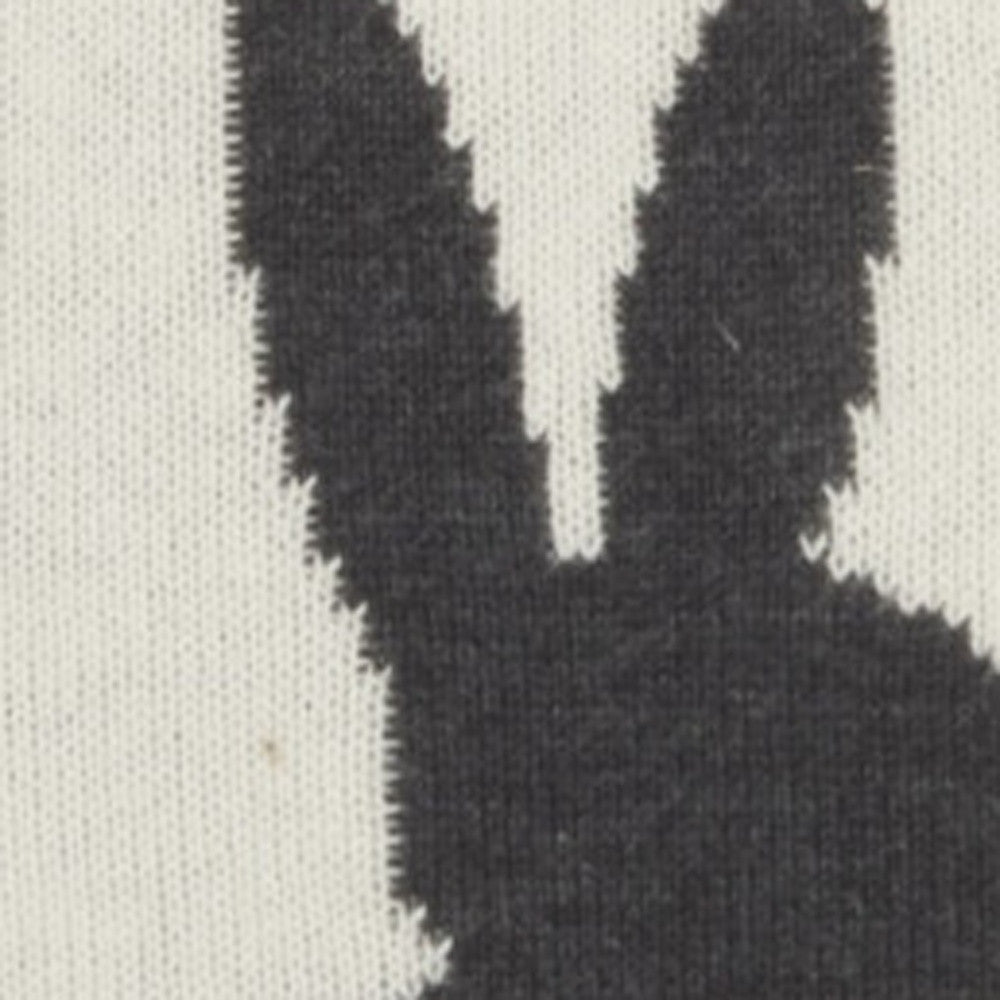 Long Ivory Bunny Rabbit Lumbar Pillow