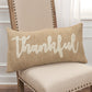 Thankful Cream and Burlap Decorative Lumbar Throw Pillow