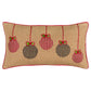 Mod Red and Black Ornaments Jute Lumbar Throw Pillow