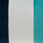 Navy Blue and Sea Blue Quilted Colorblock Velvet Lumbar Throw Pillow