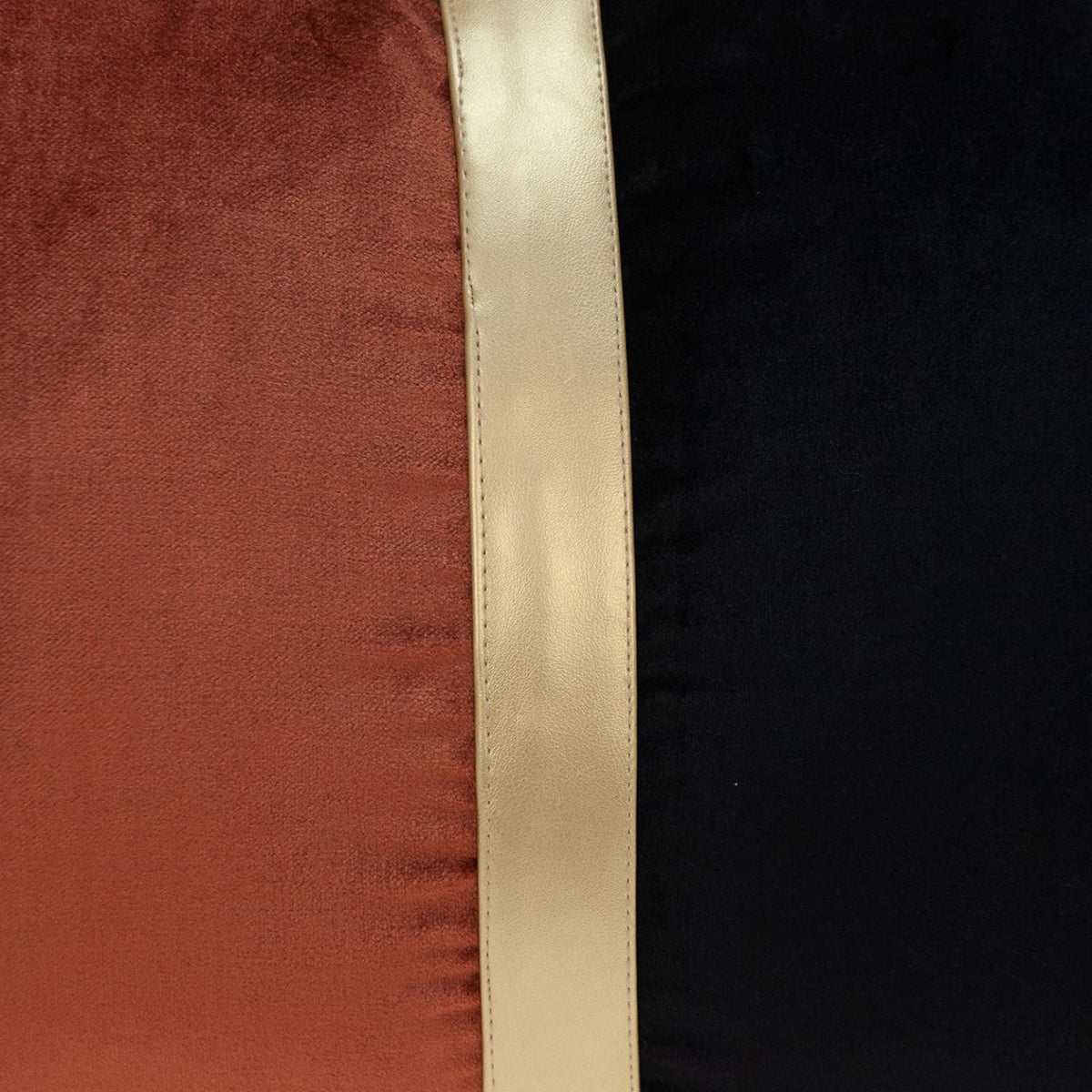 Brown Gold and Black Tufted Velvet Lumbar Pillow