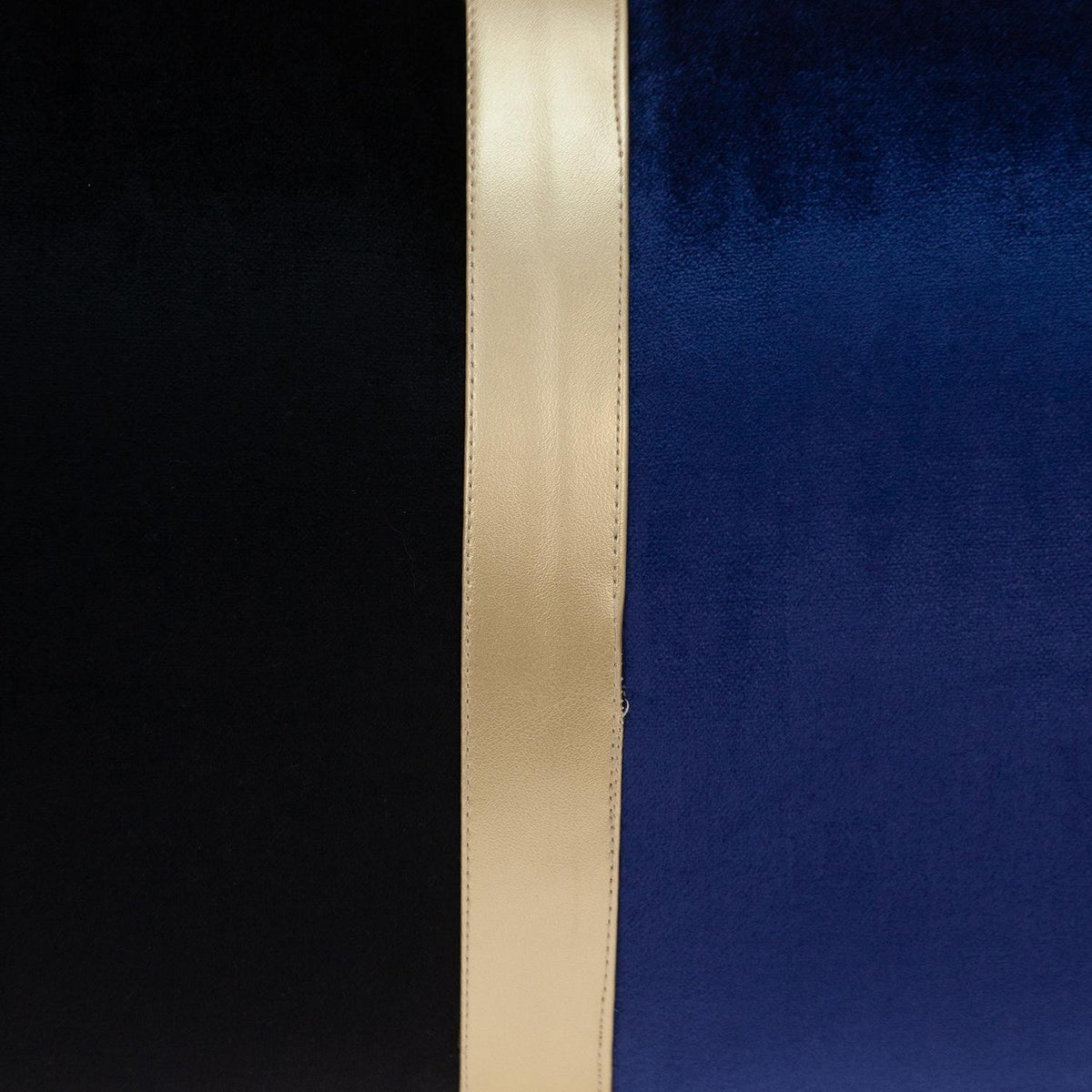 Black Gold and Blue Tufted Velvet Lumbar Pillow