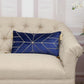 Blue and Gold Geo Velvet Lumbar Pillow with Gold Tassels