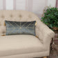 Charcoal and Gold Geo Velvet Lumbar Pillow with Gold Tassels