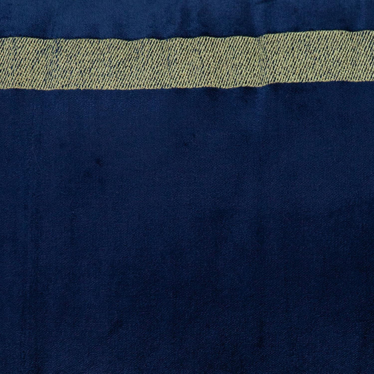 Boho Blue with Gold Fringe Decorative Lumbar Throw Pillow