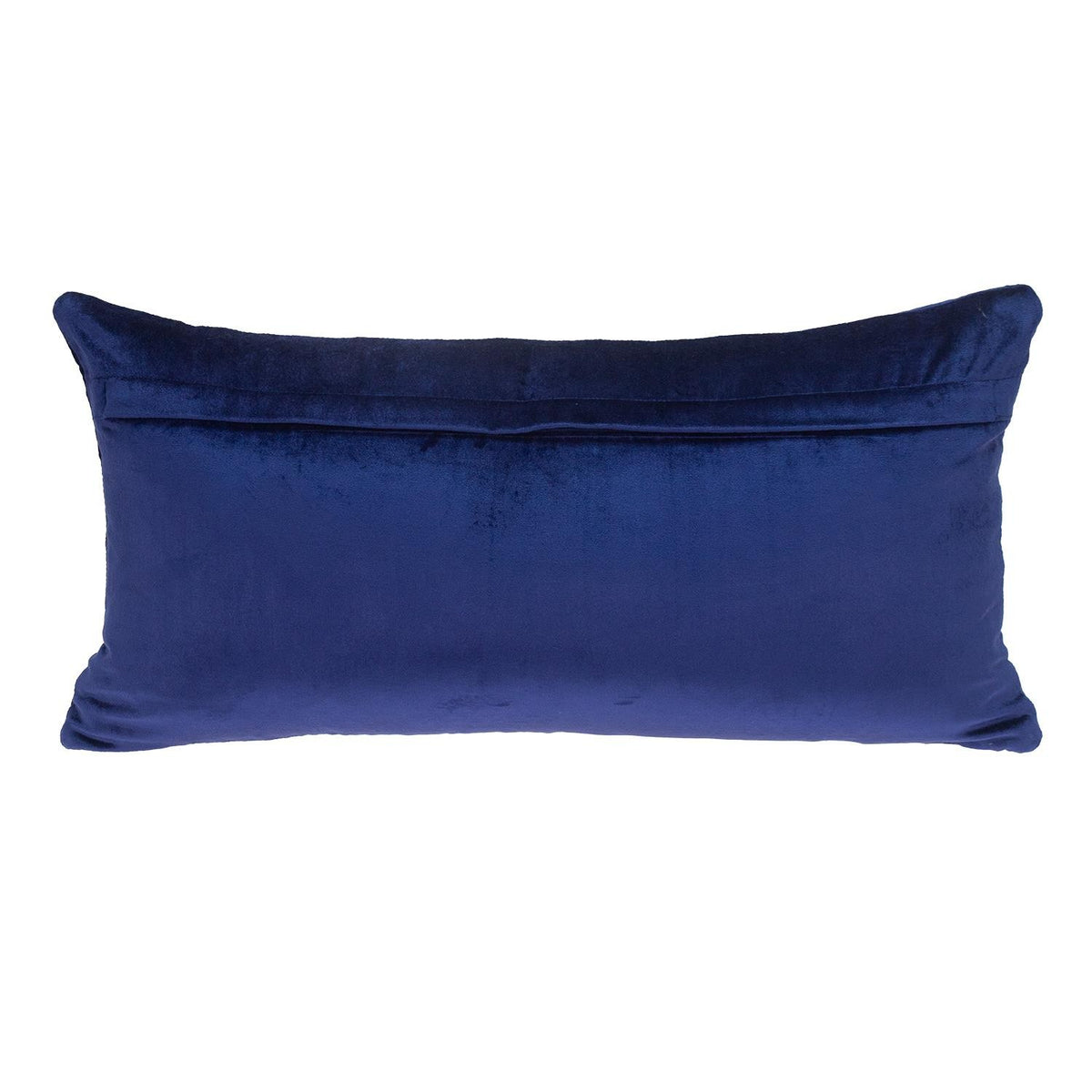 Quilted Velvet Arrows Blue Decorative Lumbar Pillow