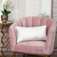 Quilted White Velvet Lumbar Throw Pillow