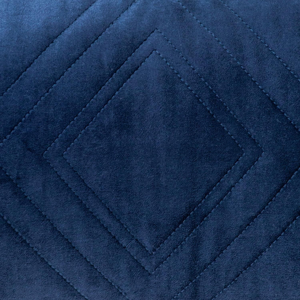 Navy Quilted Diamonds Velvet Solid Color Lumbar Pillow