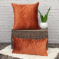 Burnt Orange Quilted Diamonds Velvet Lumbar Pillow