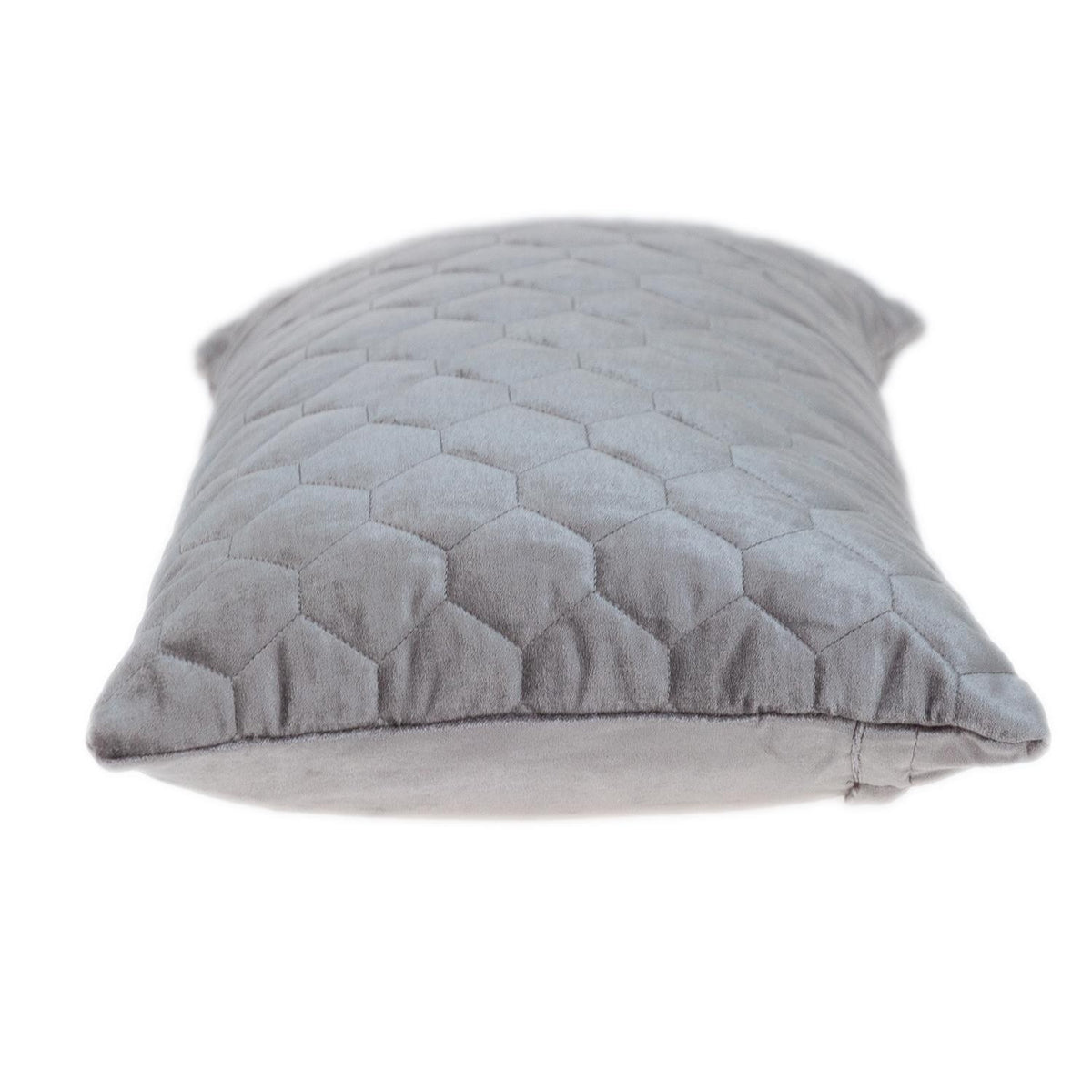 Taupe Tufted Velvet Quilted Lumbar Throw Pillow