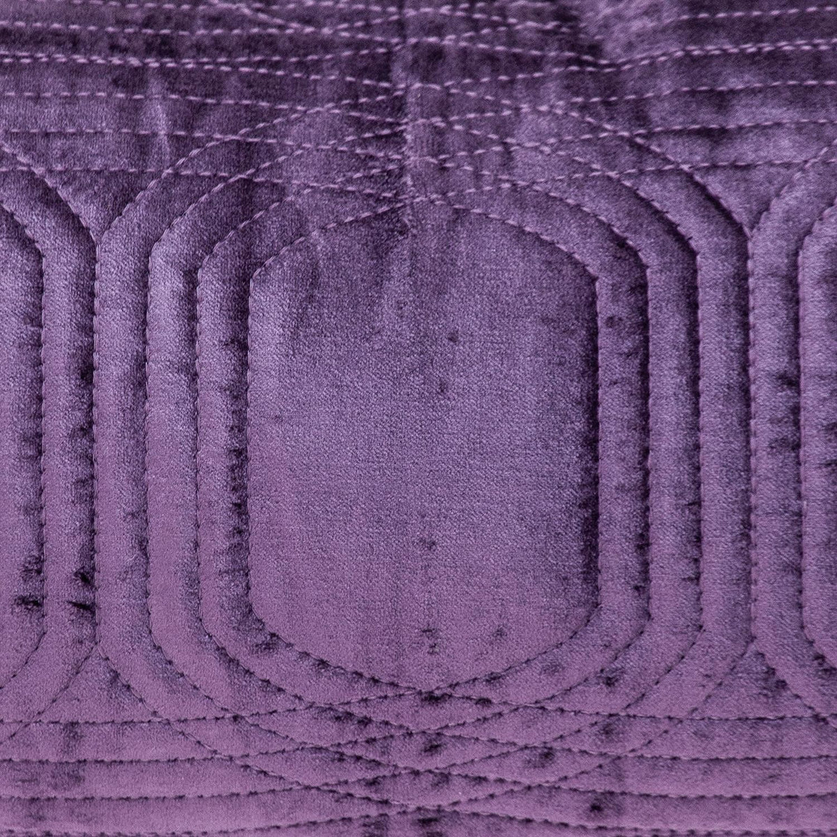 Quilted Velvet Purple Lumbar Throw Pillow