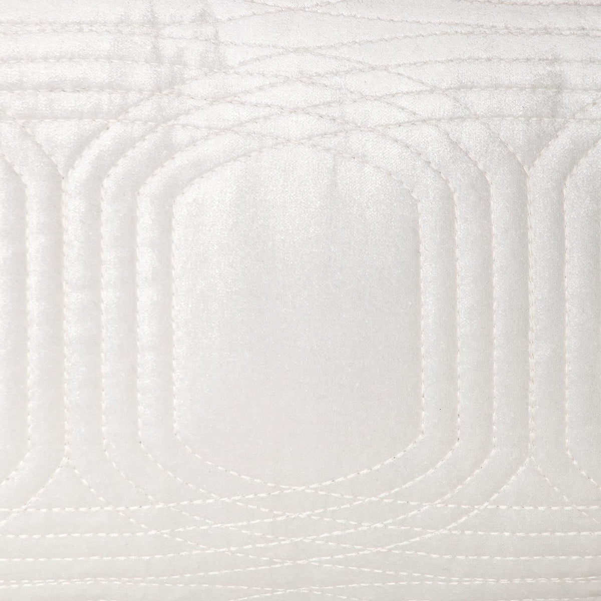 Quilted Velvet White Lumbar Throw Pillow