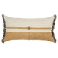 Camel Tone Leather Block Lumbar Pillow