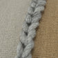 Beige Brown Braided Stripe Lumbar Pillow