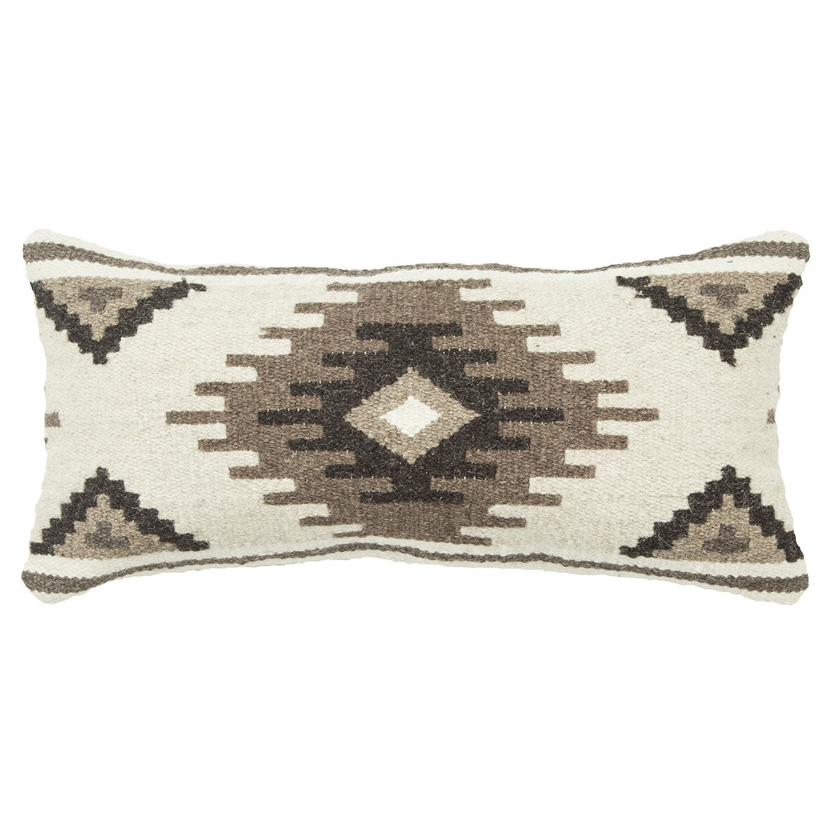 Brown Ivory Tribal Textured Pillow