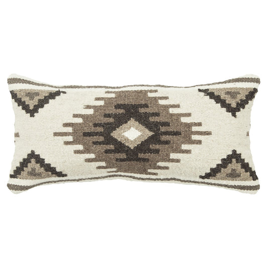 Brown Ivory Tribal Textured Pillow