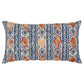 Rust Blue Diamond Strands Tribal Lumbar Pillow