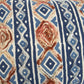 Rust Blue Diamond Strands Tribal Lumbar Pillow