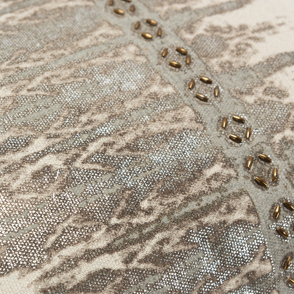 Gray Beige Tribal Distressed Lumbar Pillow