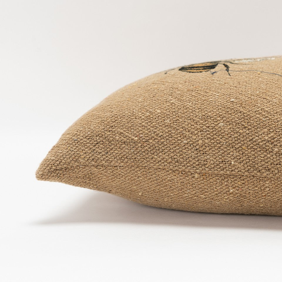 Tan Honeybees Trio Decorative Lumbar Pillow