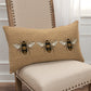 Tan Honeybees Trio Decorative Lumbar Pillow