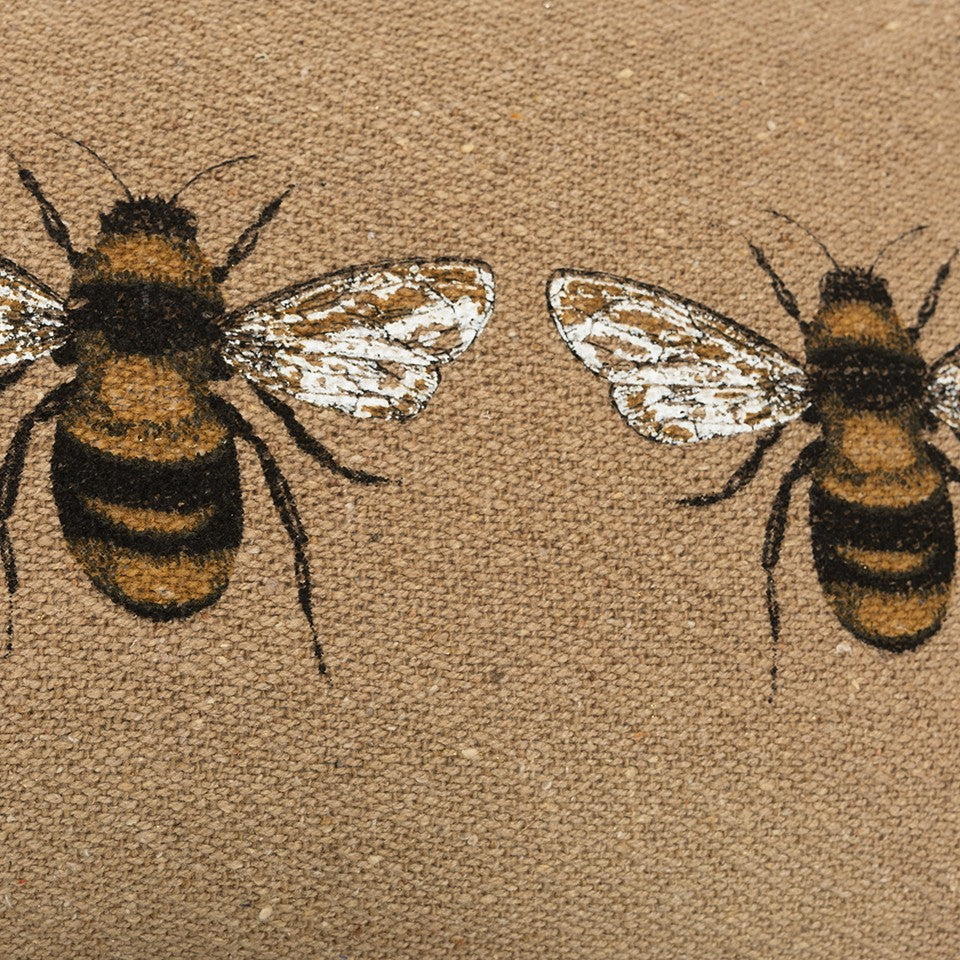Tan Honeybees Trio Decorative Lumbar Pillow