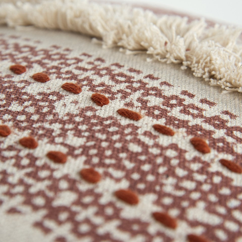 Brown Beige Textural Bands Lumbar Pillow