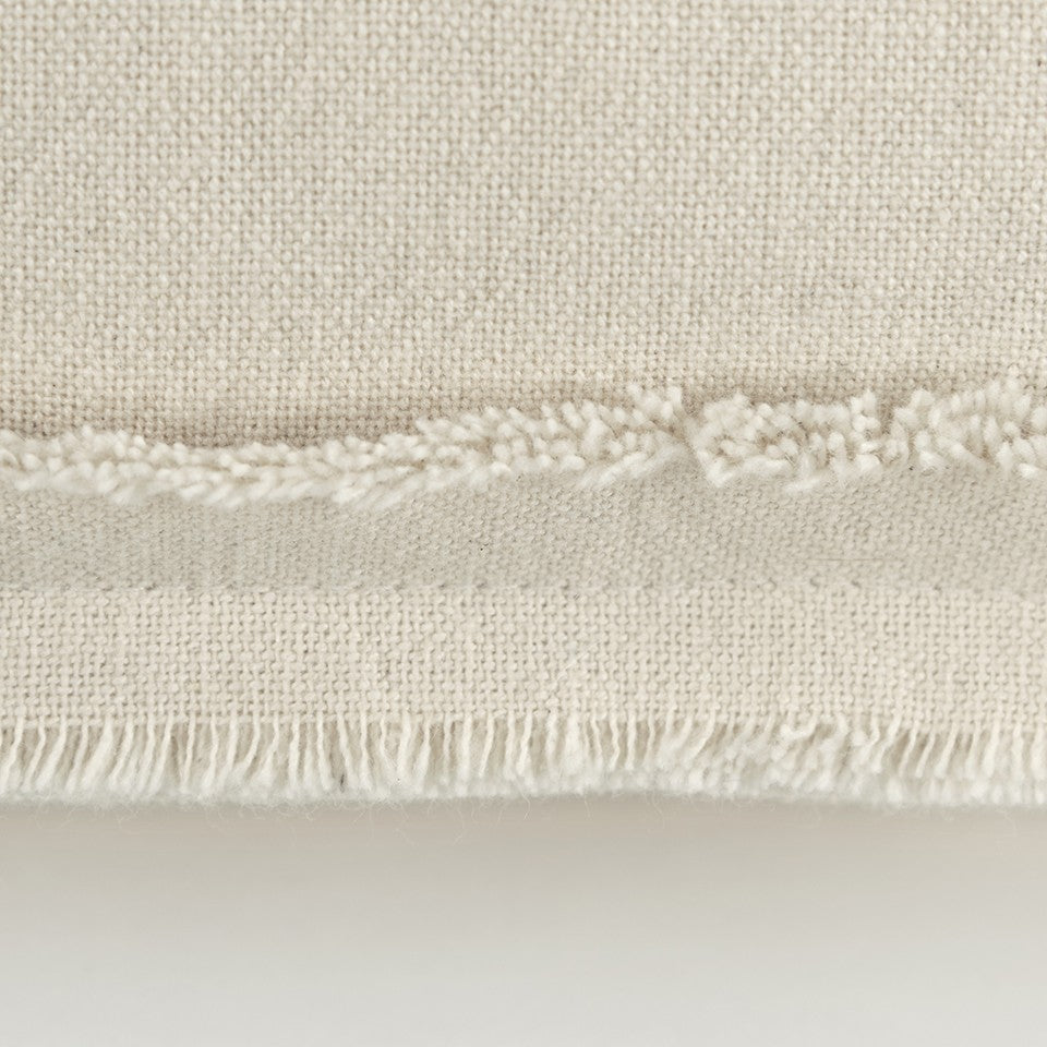 Beige Botanical Pattern Embroidered Lumbar Pillow