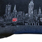 45" Black and White London Nighttime Skyline Lumbar Decorative Pillow