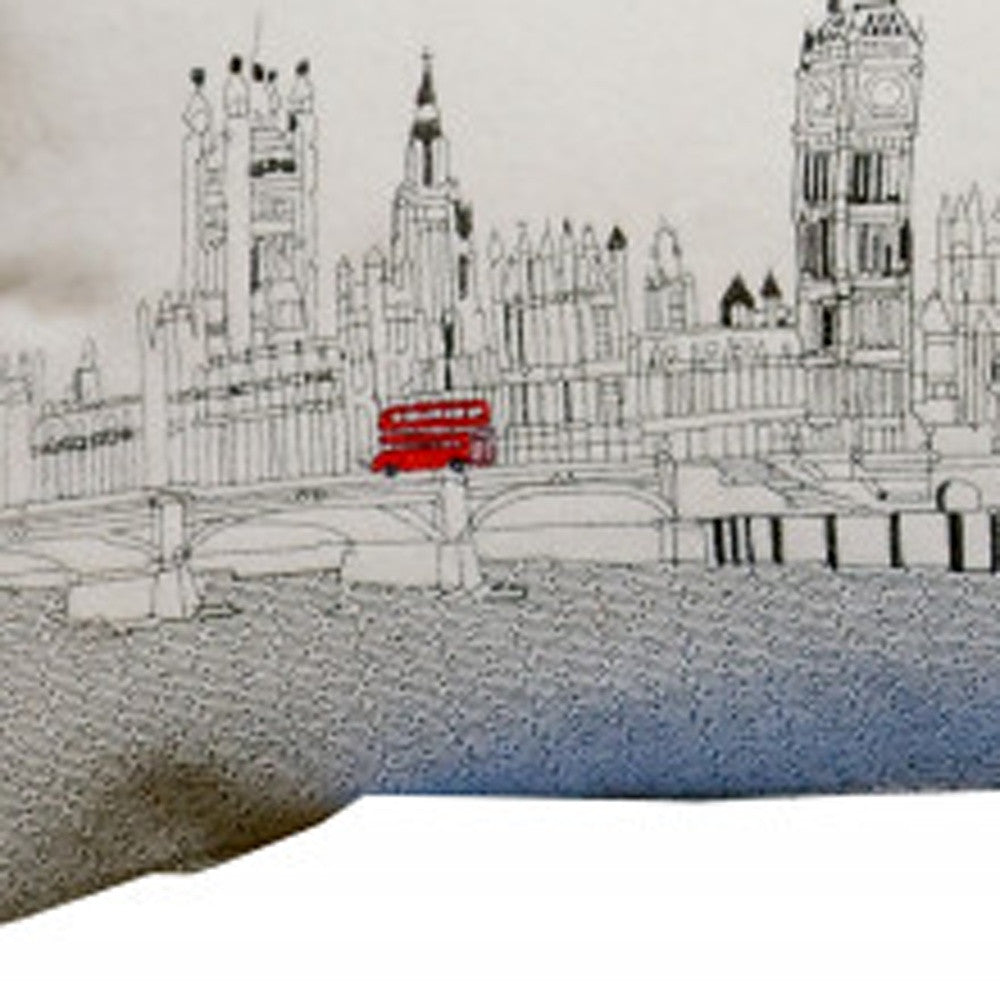 45" White London Daylight Skyline Lumbar Decorative Pillow