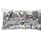 24" White Atlanta Daylight Skyline Lumbar Decorative Pillow