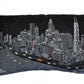 24" Black Chicago Nighttime Skyline Lumbar Decorative Pillow