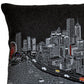 24" Black Chicago Nighttime Skyline Lumbar Decorative Pillow