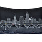 24" Black Cleveland Nighttime Skyline Lumbar Decorative Pillow