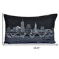 24" Black Cleveland Nighttime Skyline Lumbar Decorative Pillow
