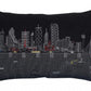 24" Black Dallas Nighttime Skyline Lumbar Decorative Pillow