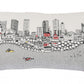 24" White Fort Worth Daylight Skyline Lumbar Decorative Pillow