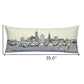 35" White Cleveland Daylight Skyline Lumbar Decorative Pillow