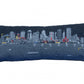 35" Black Dallas Nighttime Skyline Lumbar Decorative Pillow