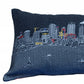 35" Black Dallas Nighttime Skyline Lumbar Decorative Pillow