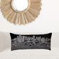 35" Black Detroit Nighttime Skyline Lumbar Decorative Pillow
