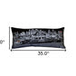 35" Black Kansas City Nighttime Skyline Lumbar Decorative Pillow
