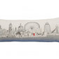 35" White London Daylight Skyline Lumbar Decorative Pillow