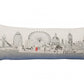35" White London Daylight Skyline Lumbar Decorative Pillow