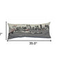35" White Memphis Daylight Skyline Lumbar Decorative Pillow