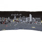 35" Black Miami Nighttime Skyline Lumbar Decorative Pillow