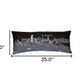 35" Black Miami Nighttime Skyline Lumbar Decorative Pillow